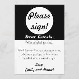 Wedding Guest Book Sign Schwarz-weiß Polka Dots