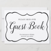 Wedding Guest Book Sign Silver Black (Vorderseite)