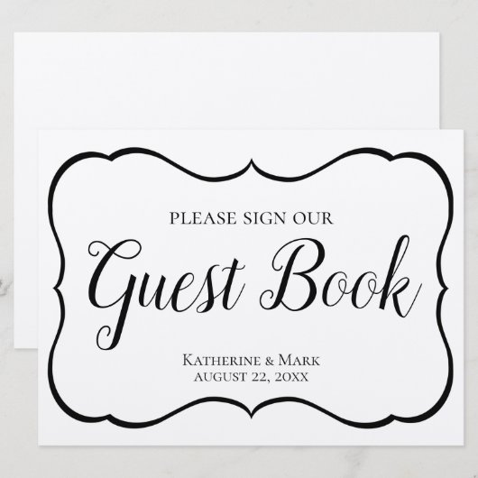 Wedding Guest Book Sign Silver Black (Vorne/Hinten)