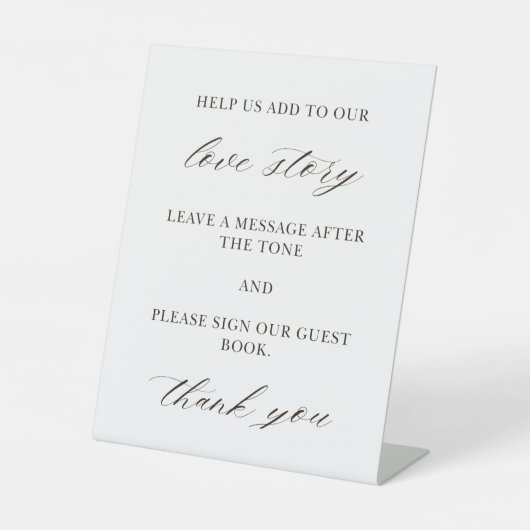 Wedding Guest Book Sign Sockelschild (Vorderseite)