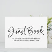 Wedding Guest Book Sign | Stilvolles Gold Einladung (Stehend Vorderseite)