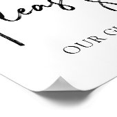 Wedding Guest Book Sign Typografy | Schwarz Poster (Ecke)