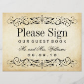 Wedding Guest Book Sign | VINTAG GEBLÜHT (Vorderseite)