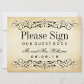 Wedding Guest Book Sign | VINTAG GEBLÜHT (Vorderseite)