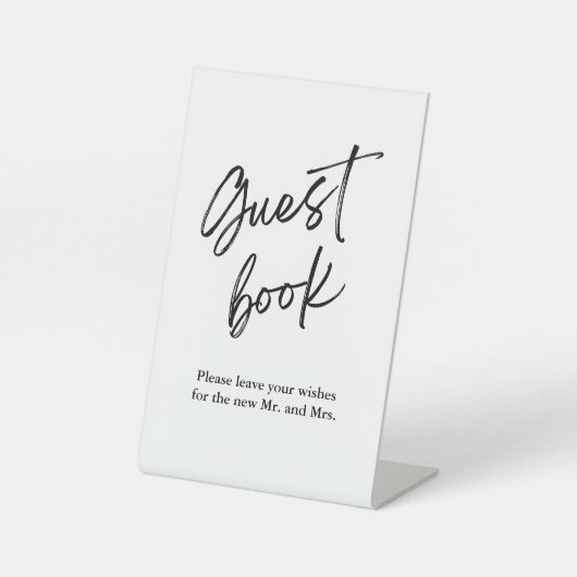 Wedding Guest Book Signieren Minimalistisches einf Sockelschild (Vorderseite)