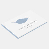Wedding Guest Book Simple Dusty Blue Leaf Gästebuch (Ecke)