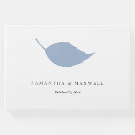 Wedding Guest Book Simple Dusty Blue Leaf Gästebuch