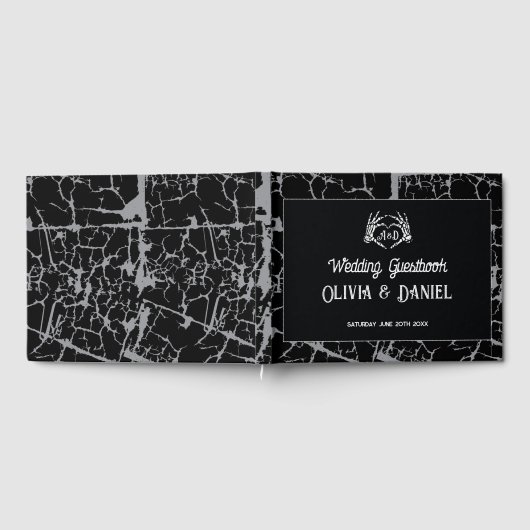 Wedding Guest Book Skeleton Hands Heart Gästebuch (Voll)