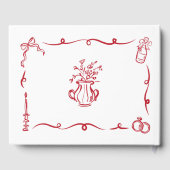 Wedding Guest Book Whimsical Hand Drawn Gästebuch (Rückseite)