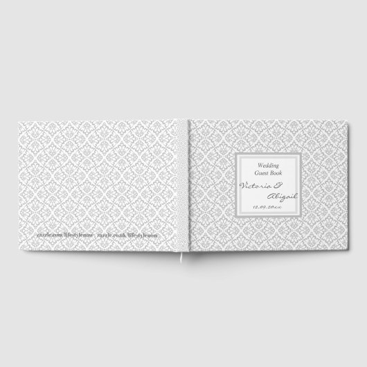 Wedding Guest Book - White & Gray Design 3 Gästebuch (Voll)