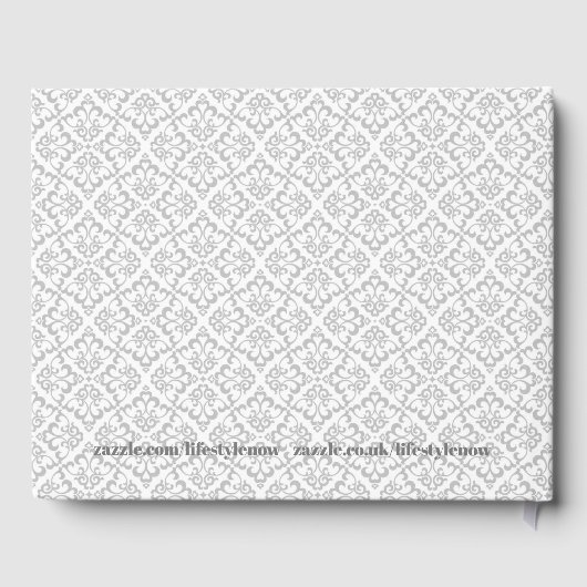 Wedding Guest Book - White & Gray Design 3 Gästebuch (Rückseite)
