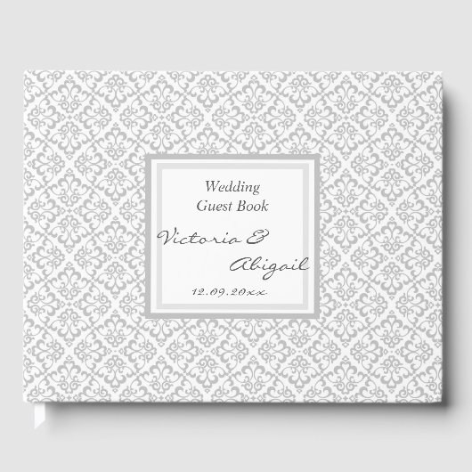 Wedding Guest Book - White & Gray Design 3 Gästebuch (Vorderseite)