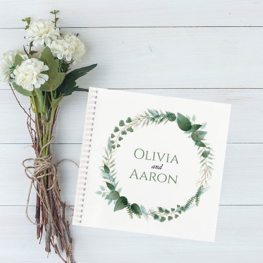 Wedding Guest Book with Botanical Wreath Cover Notizblock