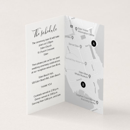 Wedding guest details schedule map QR code black (Innenseite)