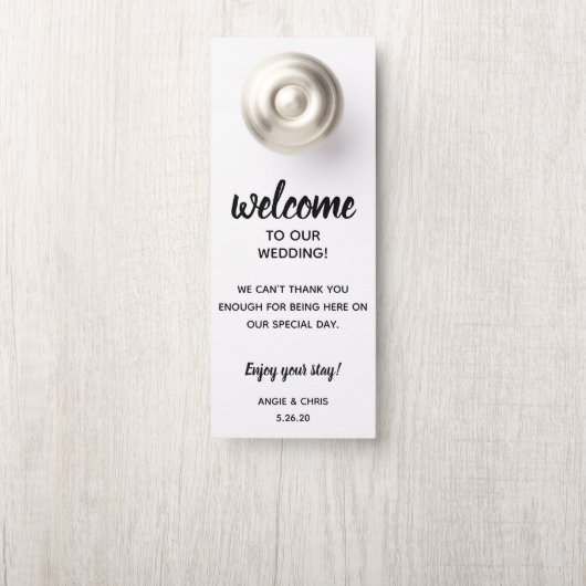 Wedding Guest Doorhanger Willkommen & nicht stören Türanhänger (Auf Knauf)