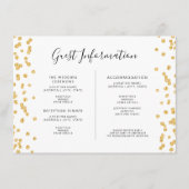 Wedding Guest Info Gold Glitzer Confetti einfügen Begleitkarte (Vorderseite)