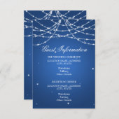 Wedding Guest Information Sparkling String Blue Begleitkarte (Vorne/Hinten)