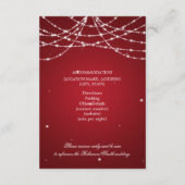 Wedding Guest Information Sparkling String Red Begleitkarte (Rückseite)