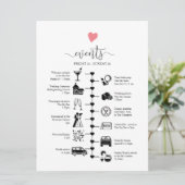 Wedding Guest Itinerary Updateable Digital Ankündigung (Stehend Vorderseite)