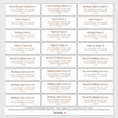Wedding Guest Mailing Address Sticker Brown (Blatt)