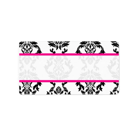 Wedding Guest Mailing Labels Damask Adressaufkleber (Vorne)