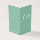 Wedding guest schedule map green enclosure cards (Vorderseite)