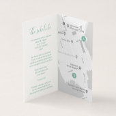 Wedding guest schedule map green enclosure cards (Innenseite)