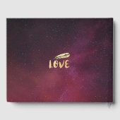 Wedding Guestbook Boho Floral Feather Burgundy Red Gästebuch (Rückseite)