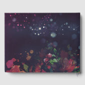 Wedding Guestbook Burgundy Red Floral String Light Gästebuch (Rückseite)