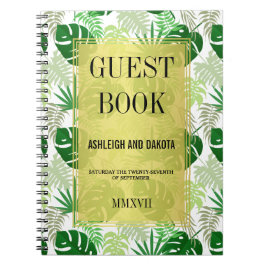 Wedding Guestbook | Exotische tropische Blätter Notizblock