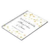 Wedding Guestbook Faux Gold Foil Glitter Lights Notizblock (Linke Seite)
