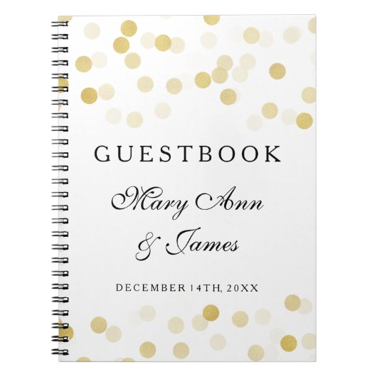 Wedding Guestbook Faux Gold Foil Glitter Lights Notizblock (Vorderseite)