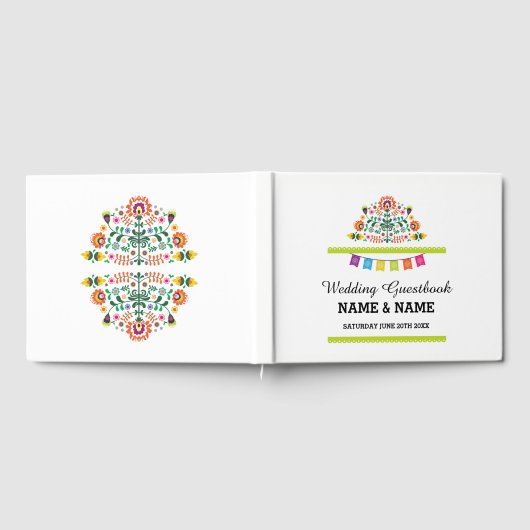 Wedding GuestBook Fiesta Mexico Floral Rustic Gästebuch (Voll)