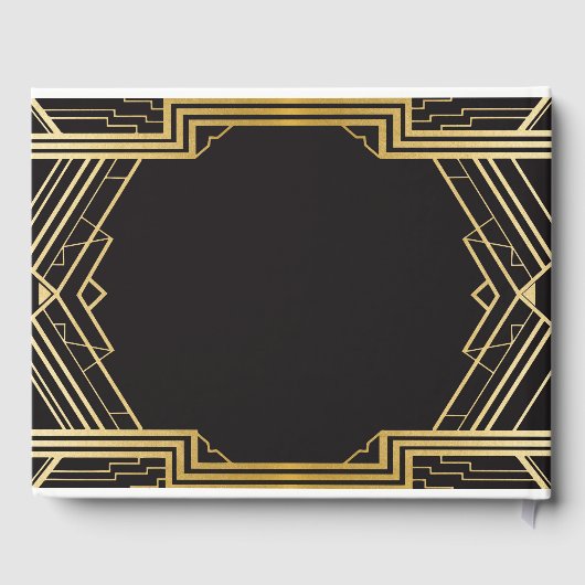 Wedding GuestBook Gatsby Art Deco 1920er Jahre Gol Gästebuch (Rückseite)