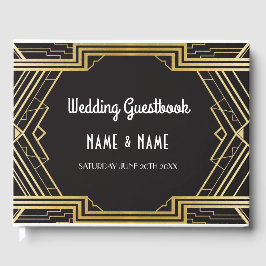 Wedding GuestBook Gatsby Art Deco 1920er Jahre Gol Gästebuch