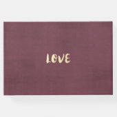 Wedding Guestbook Hydrangea String Lights Burgundy Gästebuch (Rückseite)