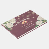 Wedding Guestbook Hydrangea String Lights Burgundy Gästebuch (Ecke)