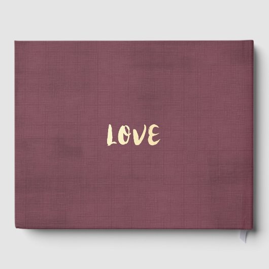 Wedding Guestbook Hydrangea String Lights Burgundy Gästebuch (Rückseite)