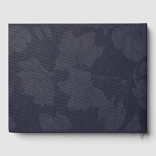 Wedding Guestbook Mason Jar String Light Navy Blue Gästebuch (Rückseite)