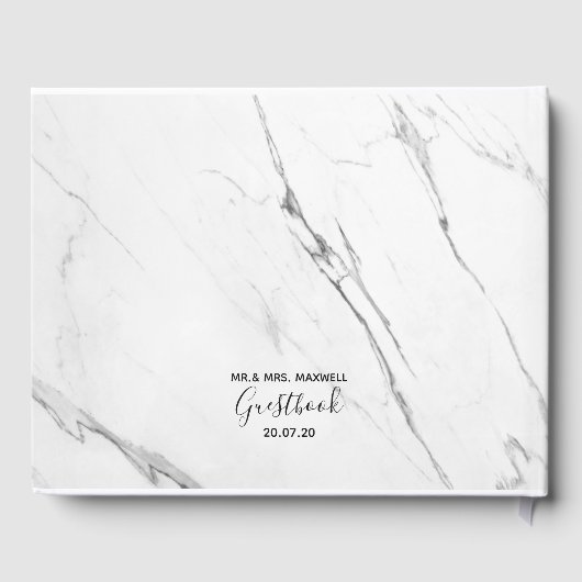 Wedding Guestbook | Minimalistisch Chic aus weißem Gästebuch (Rückseite)