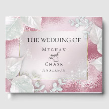 Wedding Guestbook | Pale Burgundy Shimmer