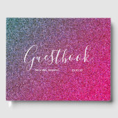 Wedding Guestbook | Rosa Glitzer Chic Gästebuch (Vorderseite)