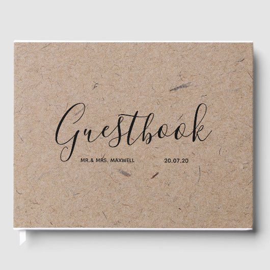Wedding Guestbook | Rustic Kraft Paper Chic Gästebuch (Vorderseite)