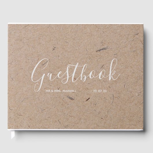 Wedding Guestbook | Rustic Kraft Paper Chic Gästebuch (Vorderseite)