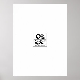 Wedding Guestbook Signature Board - Mr & Mrs. Poster