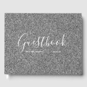 Wedding Guestbook | Silver Glitzer Chic Gästebuch (Vorderseite)