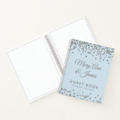 Wedding Guestbook Silver Glitzer Confetti Ice Blue Notizblock (Innenseite)
