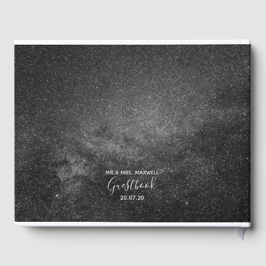 Wedding Guestbook | Space Stars Eternity Chic Gästebuch (Rückseite)