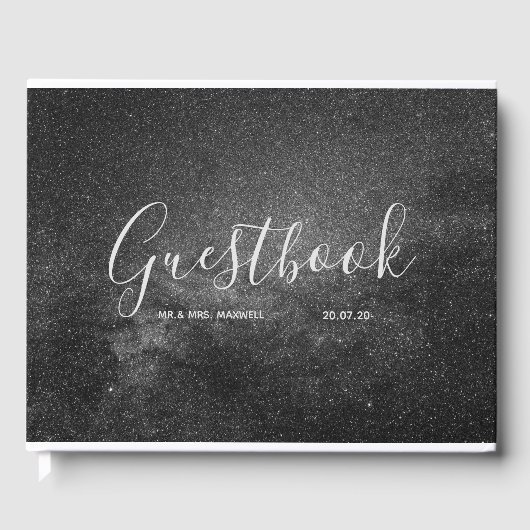 Wedding Guestbook | Space Stars Eternity Chic Gästebuch (Vorderseite)