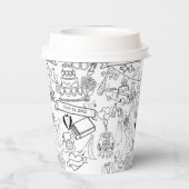 Wedding Hand Drawn Design Coffee Cups Pappbecher (Rückseite)
